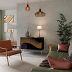 HOLLOW TIME Aparador de 2 Portas em Acabamento Preto