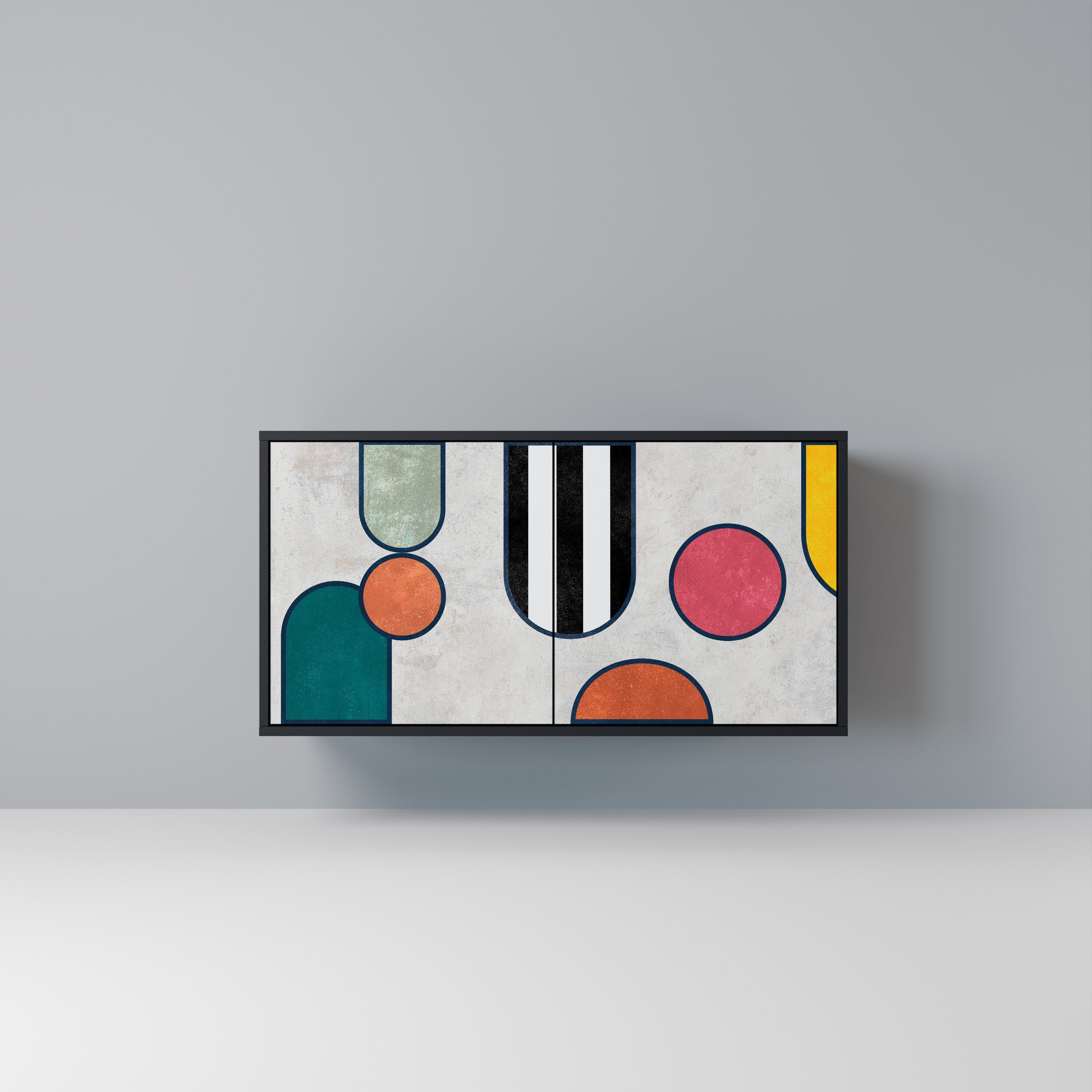 COOL STORY Aparador de 2 Portas em Acabamento Preto