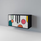 COOL STORY Aparador de 2 Portas em Acabamento Preto