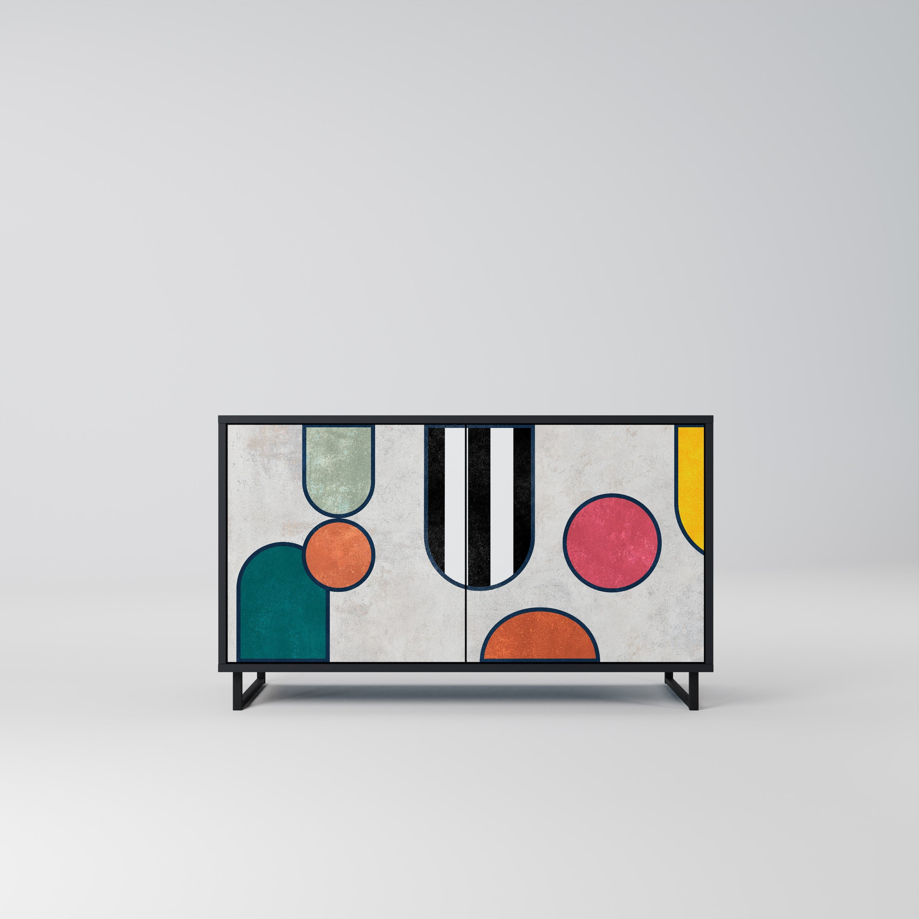 COOL STORY Aparador de 2 Portas em Acabamento Preto