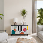 COOL STORY Aparador de 2 Portas em Acabamento Preto