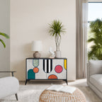 COOL STORY Aparador de 2 Portas em Acabamento Preto