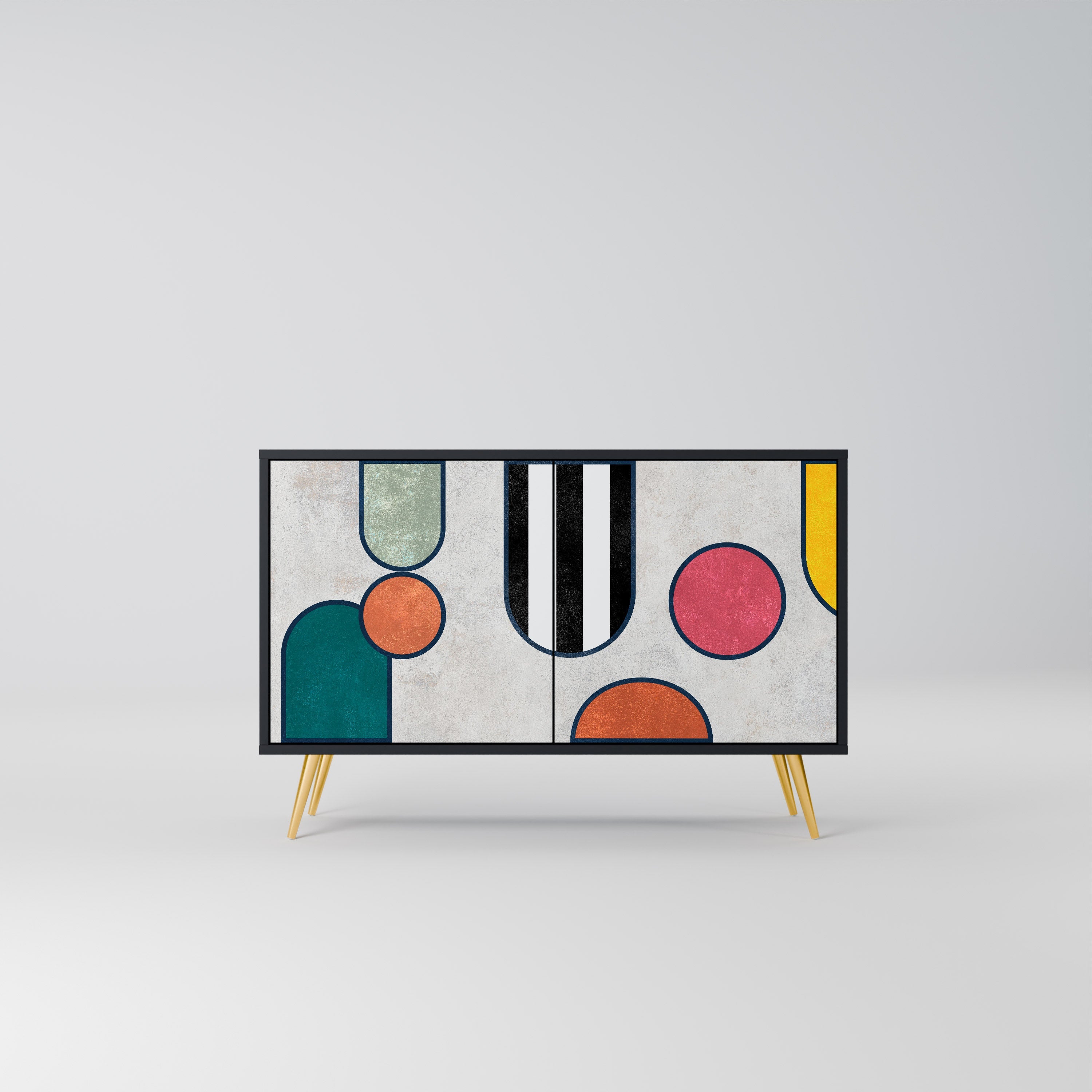 COOL STORY Aparador de 2 Portas em Acabamento Preto