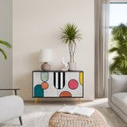 COOL STORY Aparador de 2 Portas em Acabamento Preto