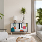 COOL STORY Aparador de 2 Portas em Acabamento Preto