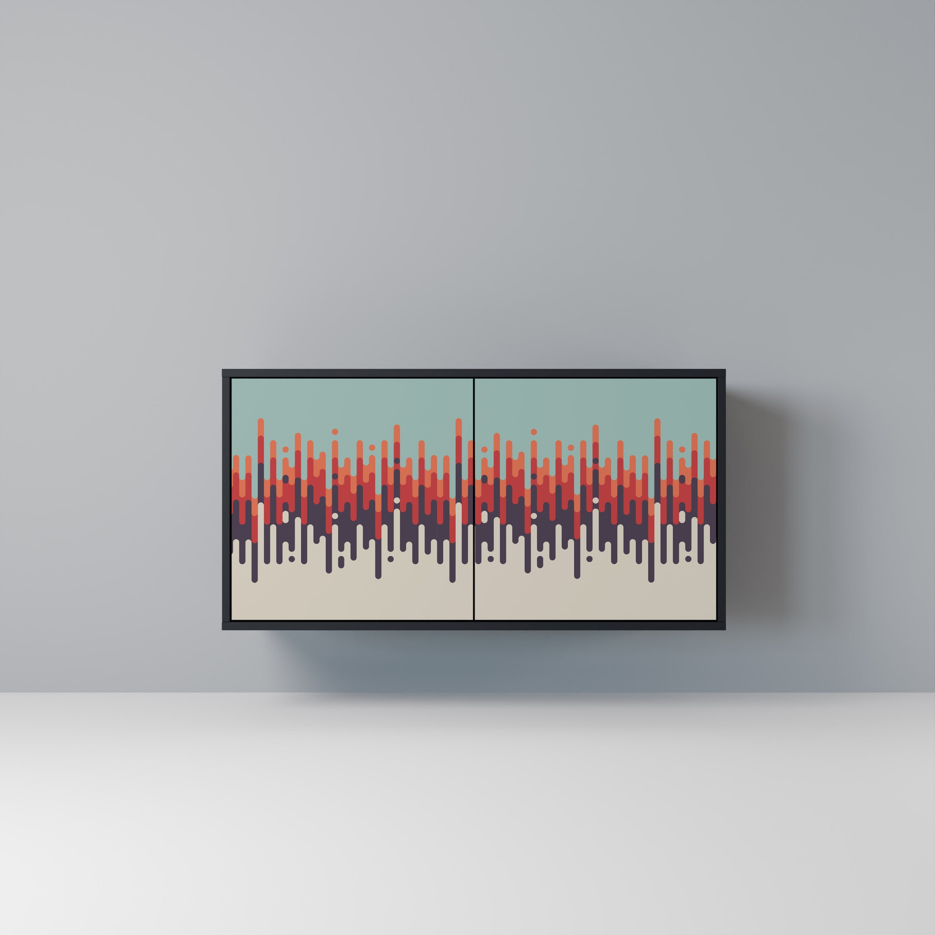 CHROMA CONTOURS Aparador de 2 Portas em Acabamento Preto