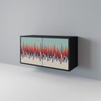 CHROMA CONTOURS Aparador de 2 Portas em Acabamento Preto