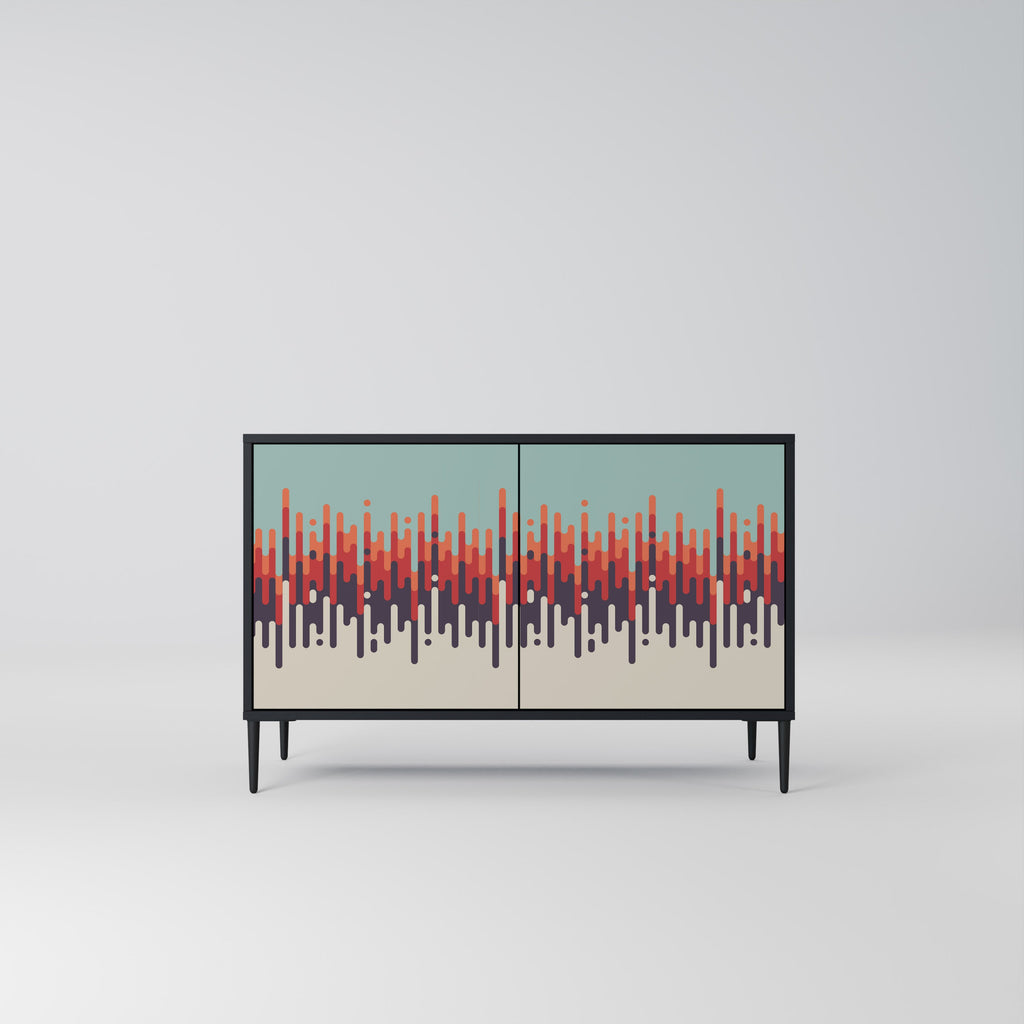 CHROMA CONTOURS Aparador de 2 Portas em Acabamento Preto