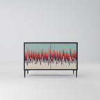 CHROMA CONTOURS Aparador de 2 Portas em Acabamento Preto