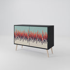 CHROMA CONTOURS Aparador de 2 Portas em Acabamento Preto