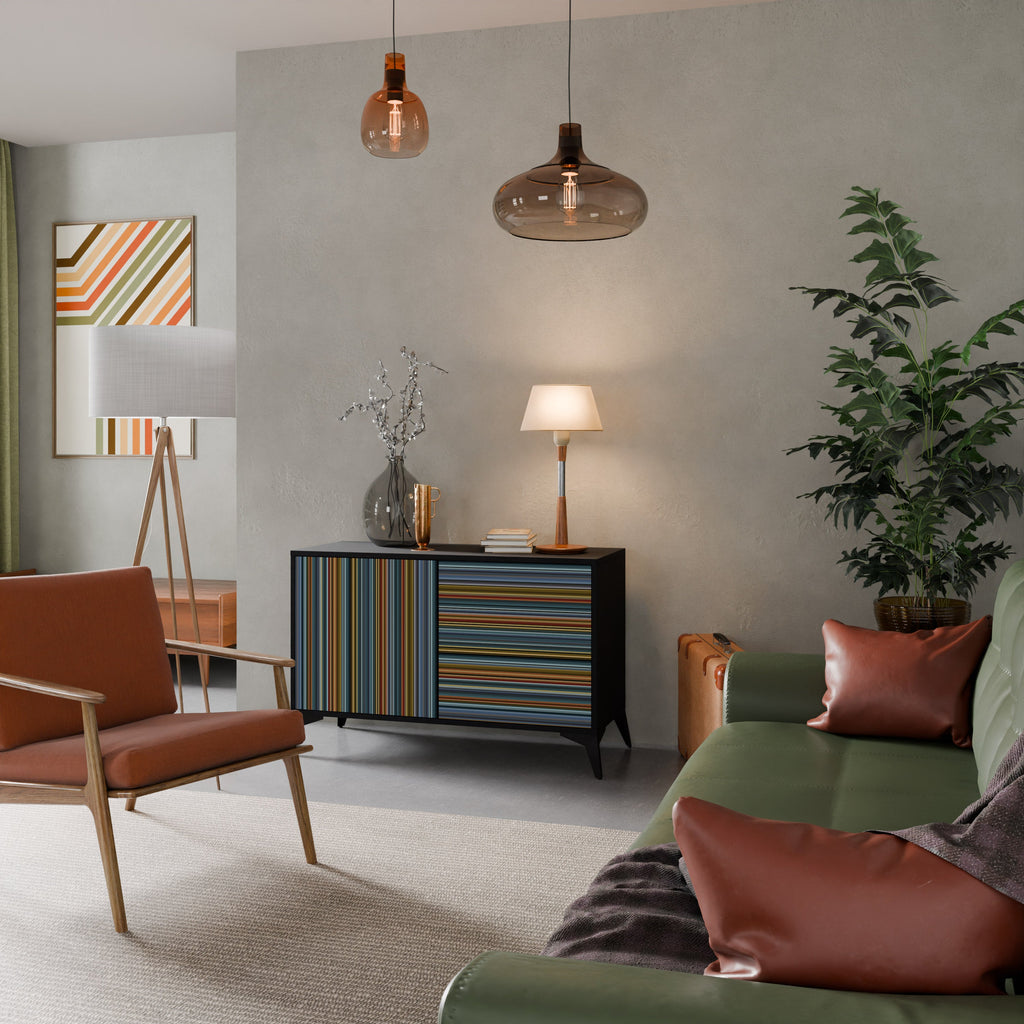 LINEOUT SPECTRUM Aparador de 2 Portas em Acabamento Preto