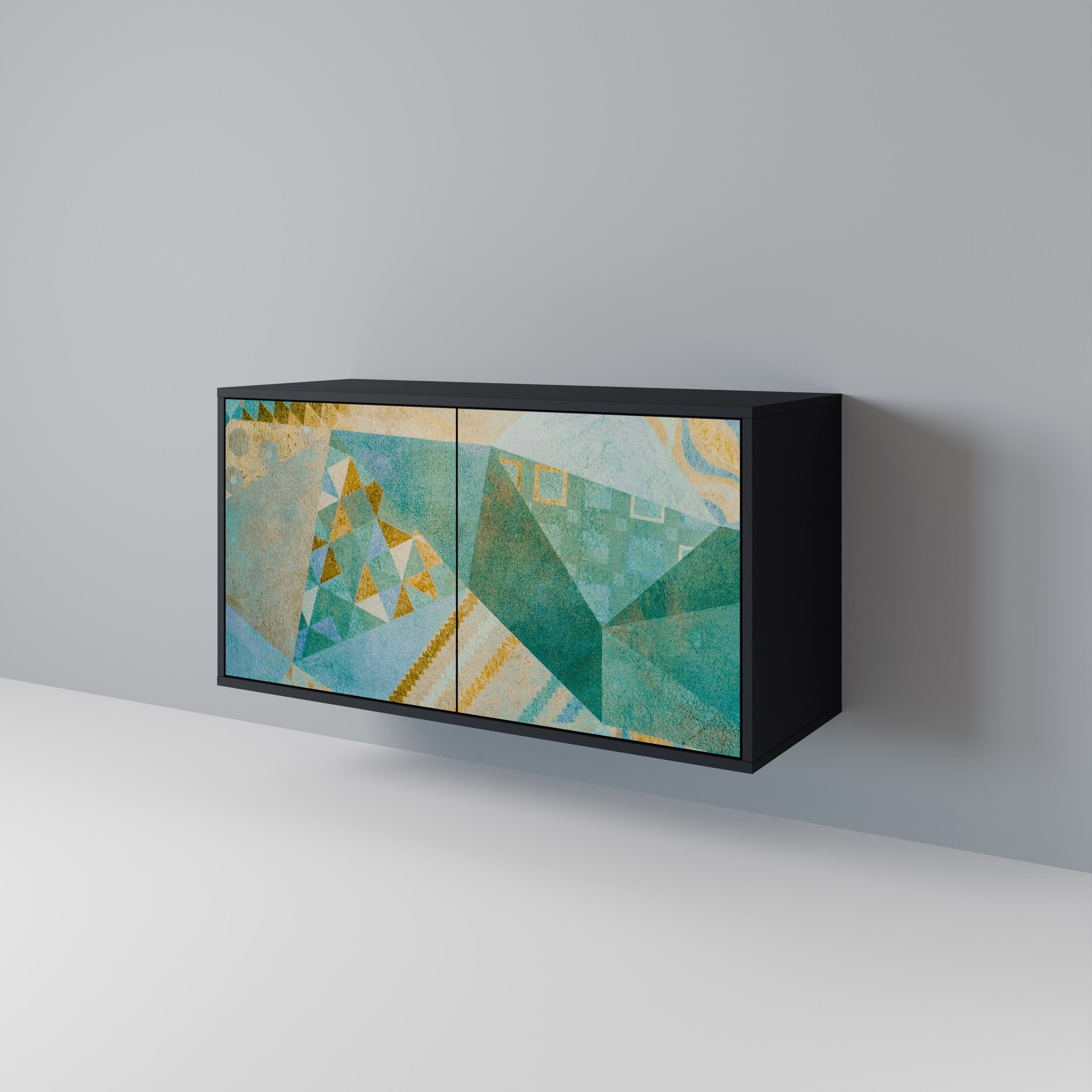 SPECTRUM SPLENDOR Aparador de 2 Portas em Acabamento Preto