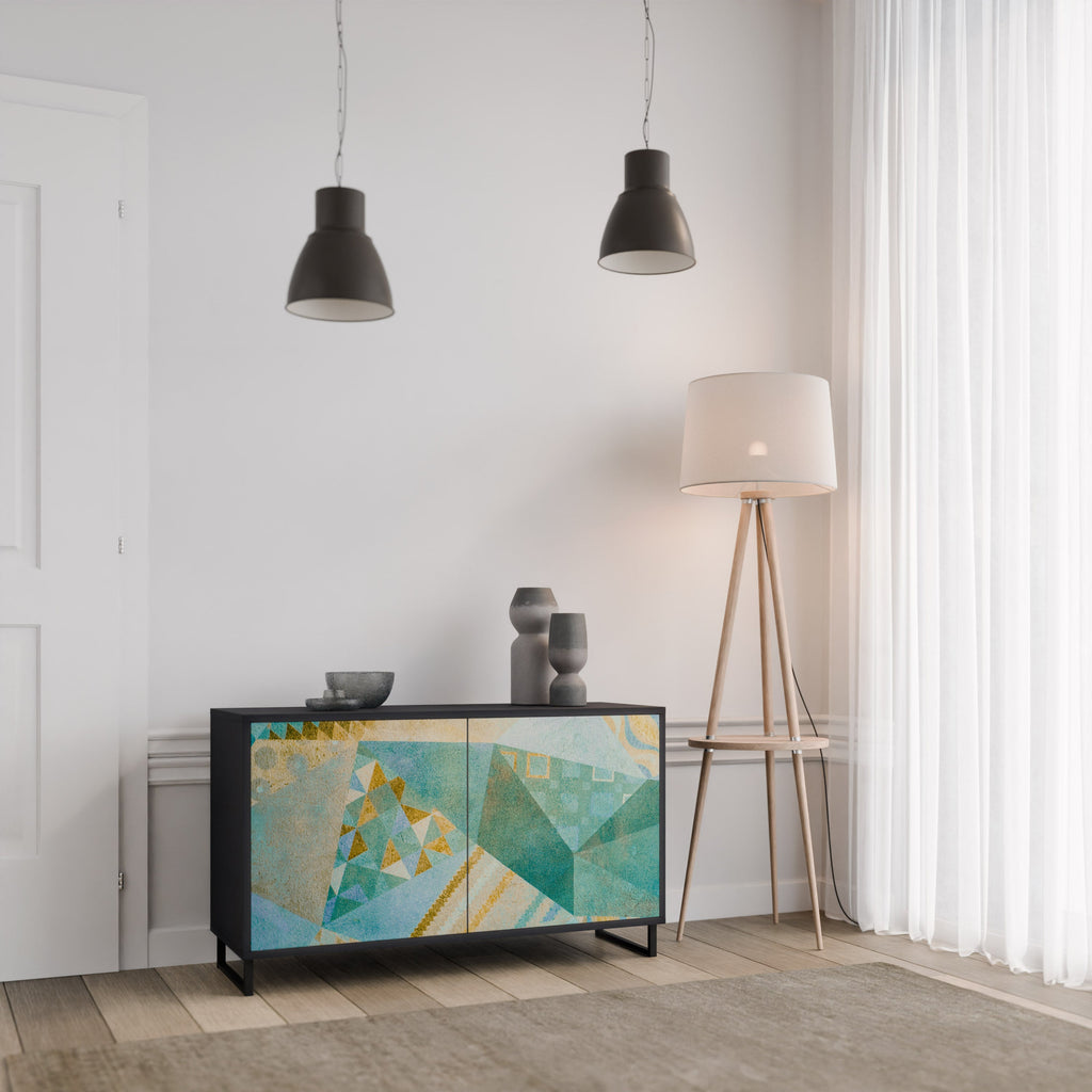 SPECTRUM SPLENDOR Aparador de 2 Portas em Acabamento Preto