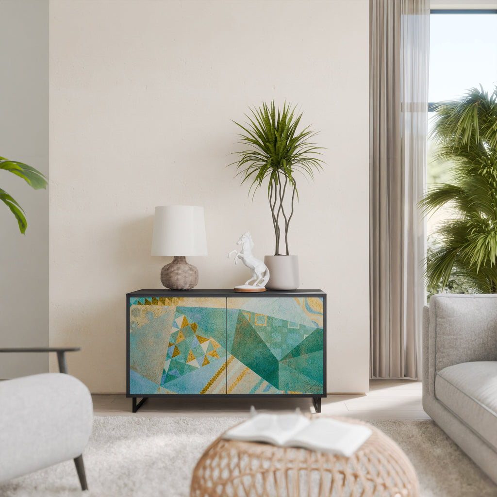 SPECTRUM SPLENDOR Aparador de 2 Portas em Acabamento Preto