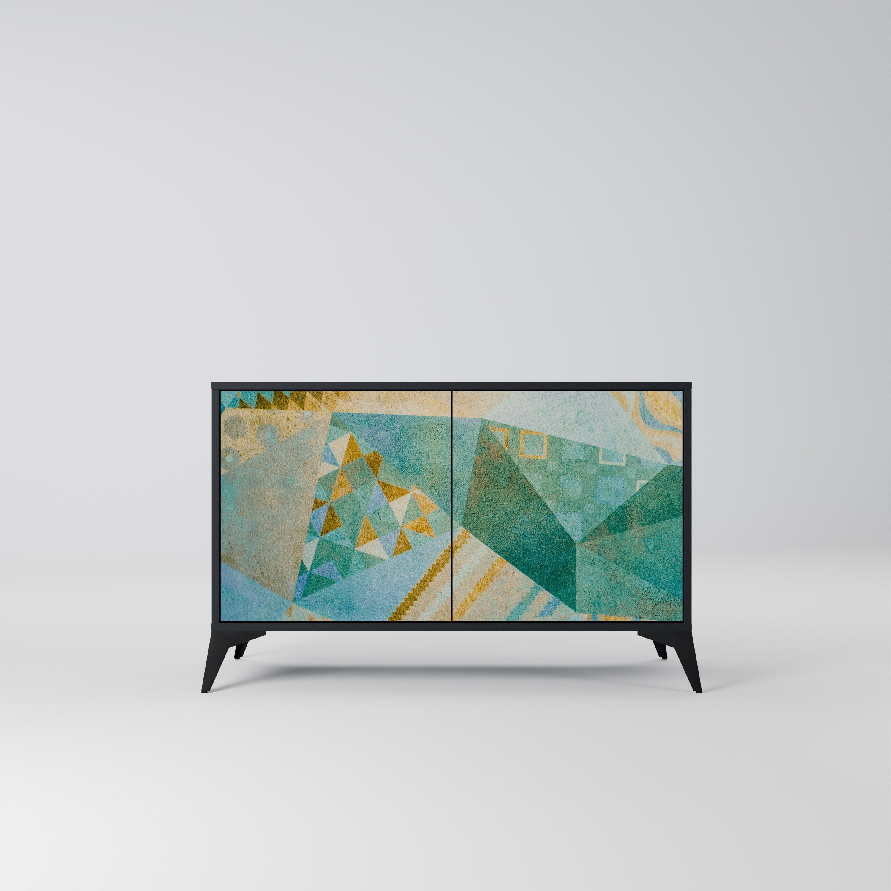 SPECTRUM SPLENDOR Aparador de 2 Portas em Acabamento Preto