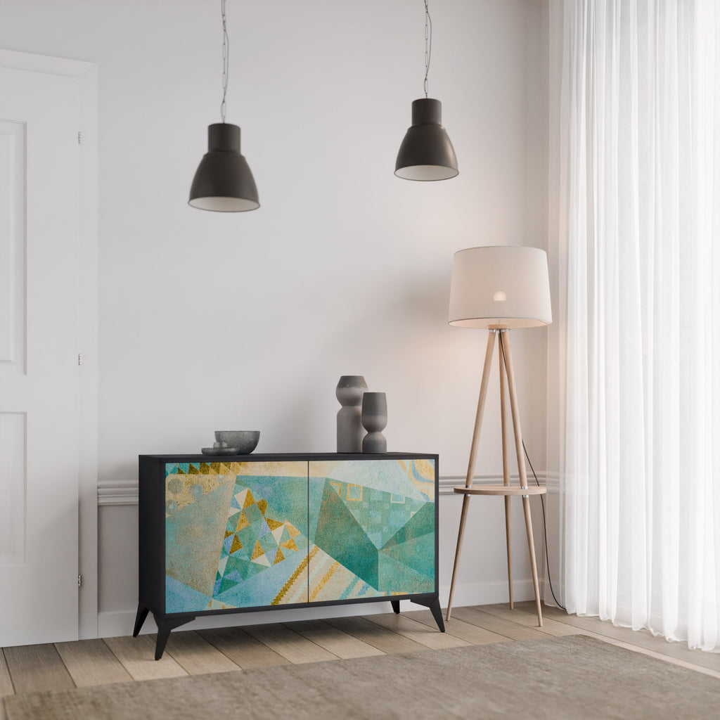 SPECTRUM SPLENDOR Aparador de 2 Portas em Acabamento Preto