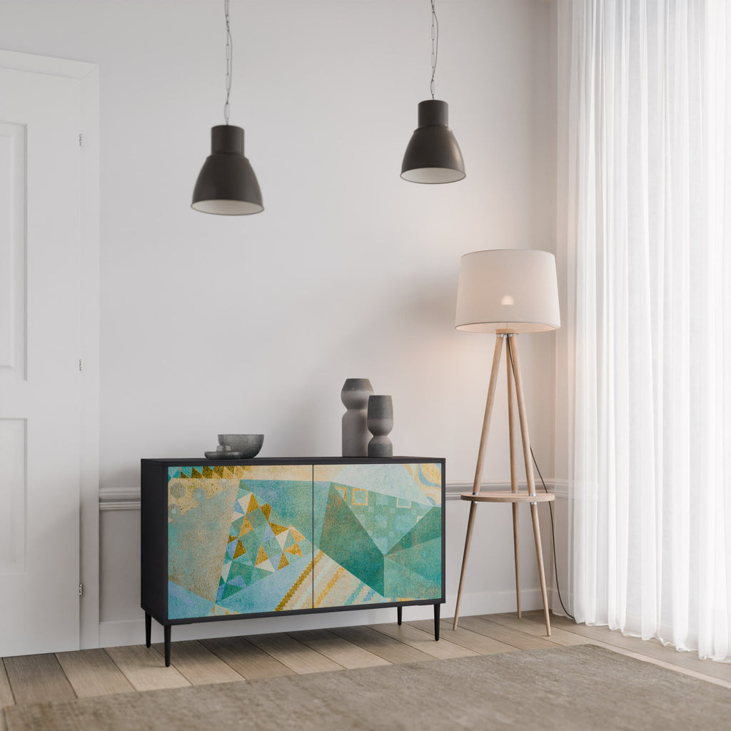 SPECTRUM SPLENDOR Aparador de 2 Portas em Acabamento Preto