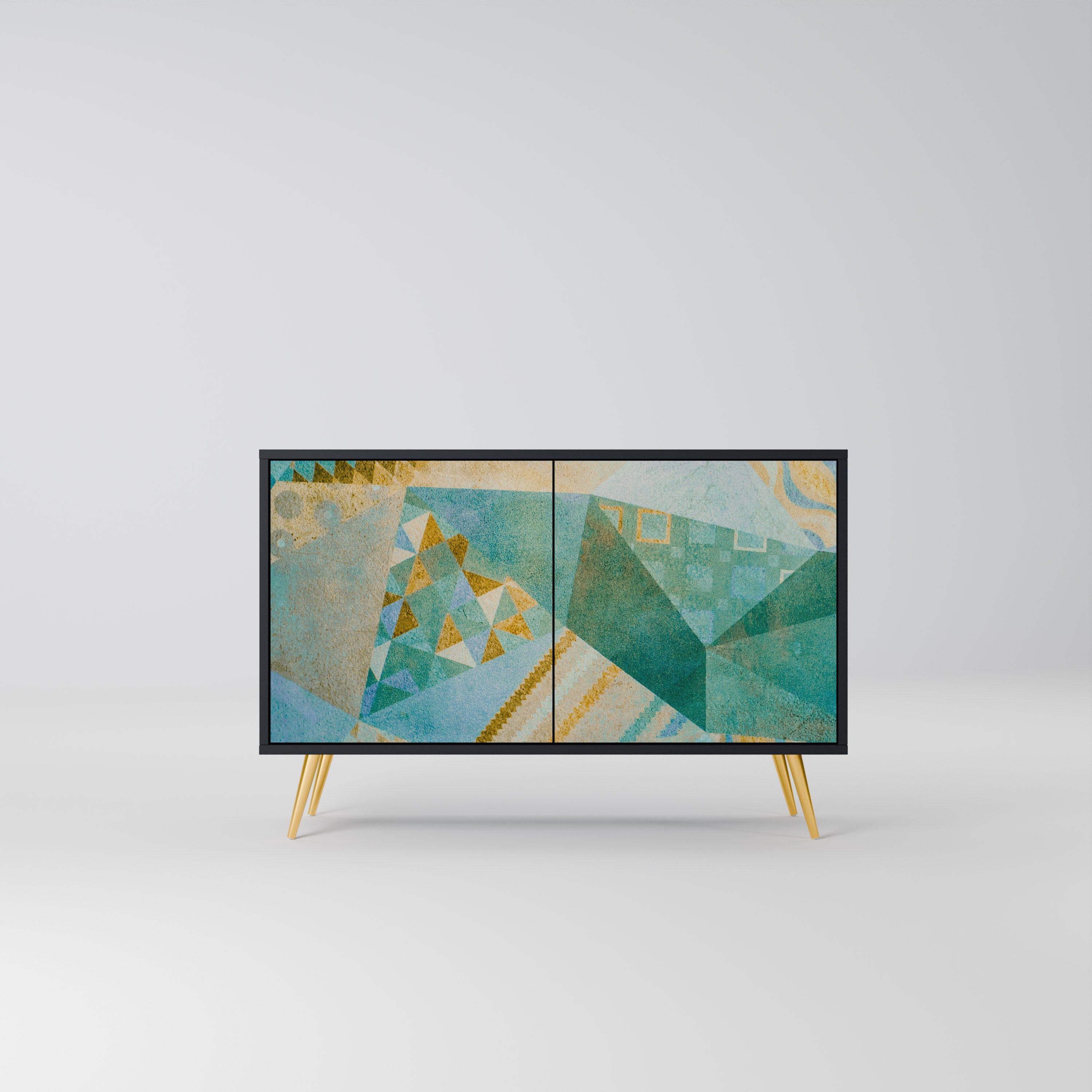 SPECTRUM SPLENDOR Aparador de 2 Portas em Acabamento Preto