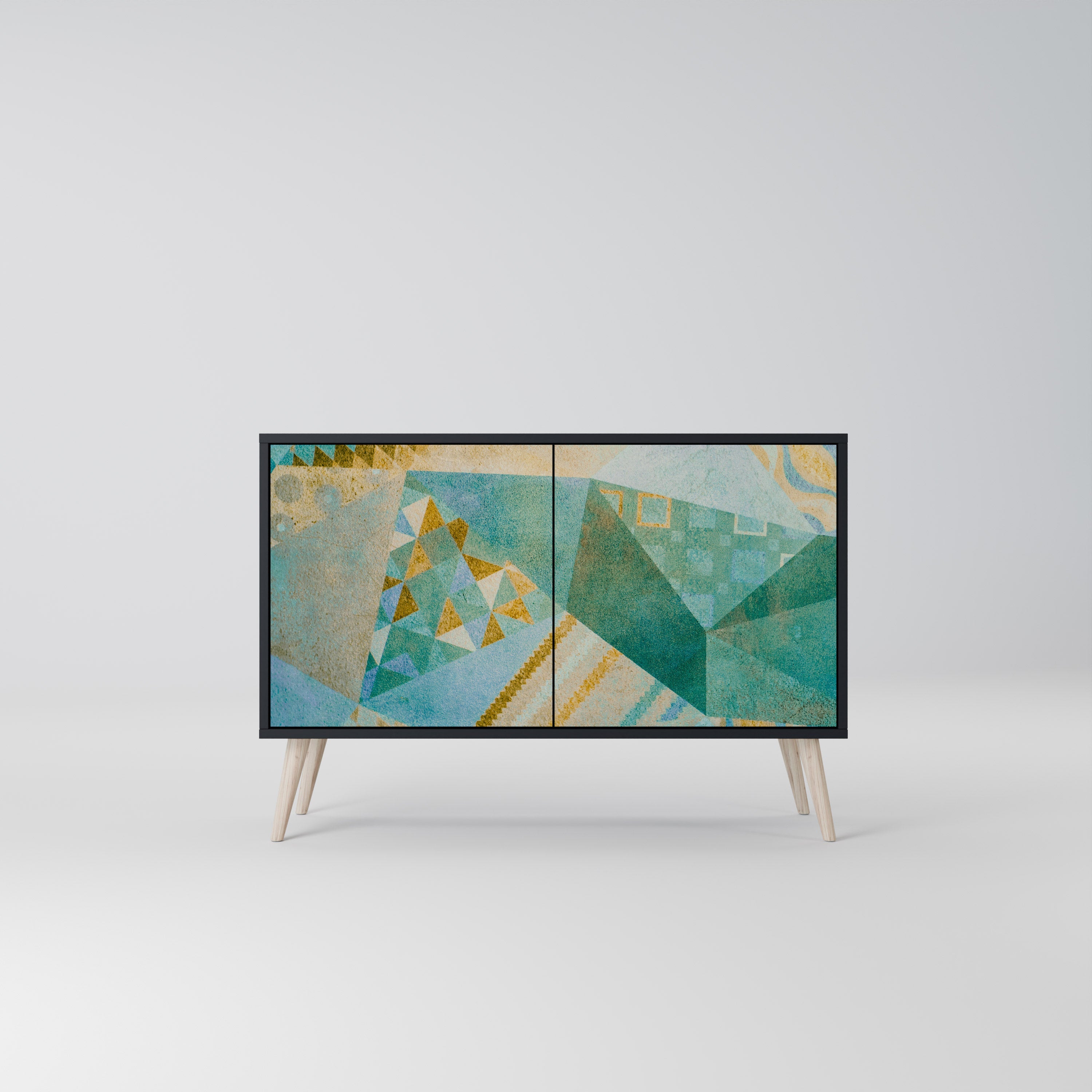 SPECTRUM SPLENDOR Aparador de 2 Portas em Acabamento Preto