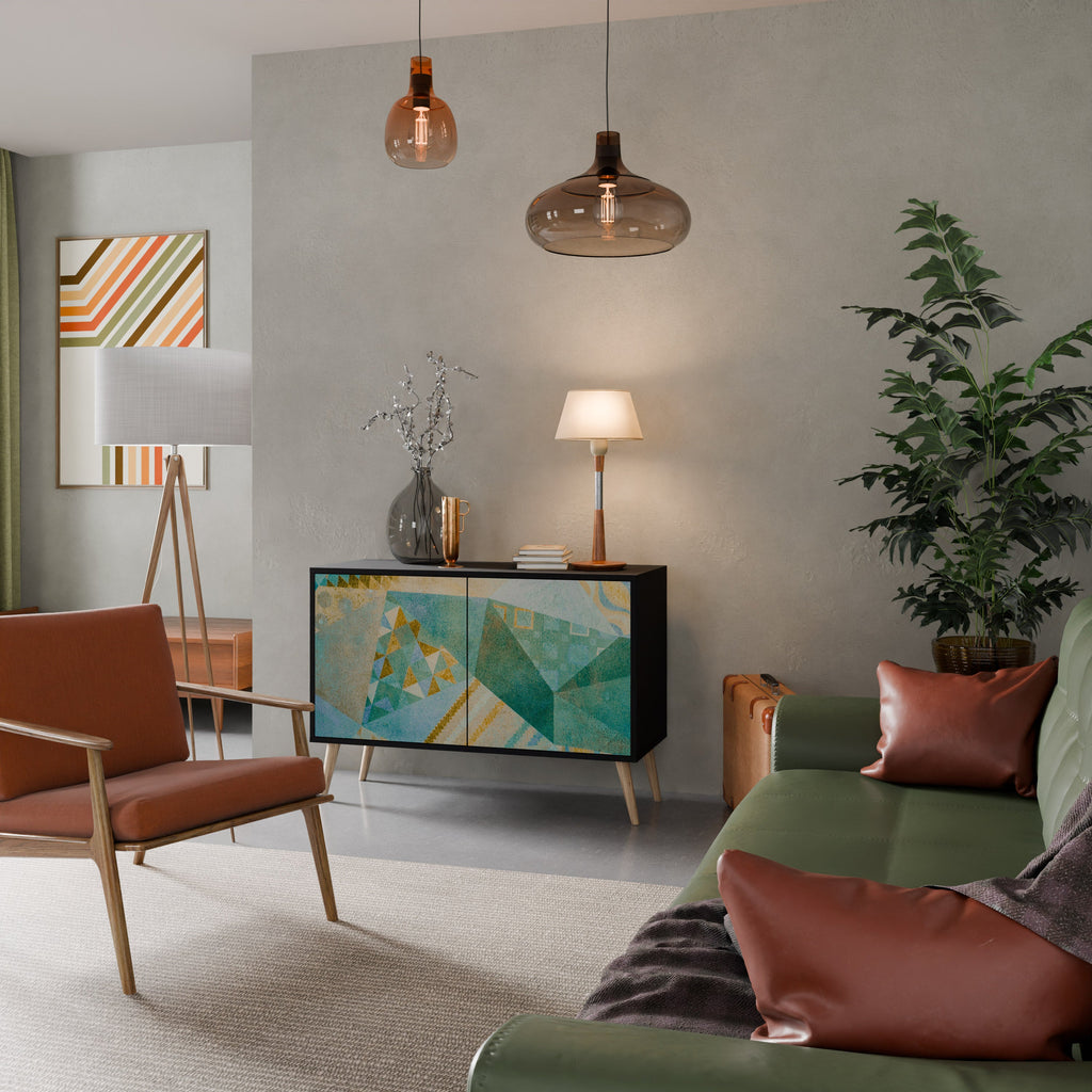 SPECTRUM SPLENDOR Aparador de 2 Portas em Acabamento Preto