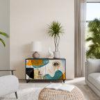 ABSTRACT FACES Aparador de 2 Portas em Acabamento Preto