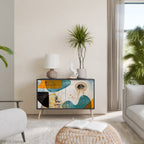 ABSTRACT FACES Aparador de 2 Portas em Acabamento Preto