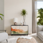 WATERCOLOUR PEAKS Aparador de 2 Portas em Acabamento Preto