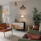 WATERCOLOUR PEAKS Aparador de 2 Portas em Acabamento Preto