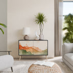 WATERCOLOUR PEAKS Aparador de 2 Portas em Acabamento Preto