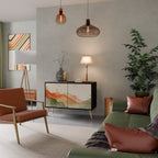 WATERCOLOUR PEAKS Aparador de 2 Portas em Acabamento Preto