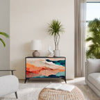 ABSTRACT LANDSCAPE Aparador de 2 Portas em Acabamento Preto