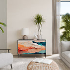 ABSTRACT LANDSCAPE Aparador de 2 Portas em Acabamento Preto