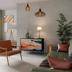 ABSTRACT LANDSCAPE Aparador de 2 Portas em Acabamento Preto