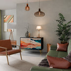 ABSTRACT LANDSCAPE Aparador de 2 Portas em Acabamento Preto