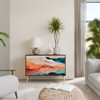 ABSTRACT LANDSCAPE Aparador de 2 Portas em Acabamento Preto