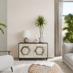 HEXAGONAL SHAPES Aparador de 2 Portas em Acabamento Preto