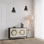 HEXAGONAL SHAPES Aparador de 2 Portas em Acabamento Preto