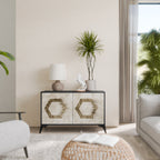 HEXAGONAL SHAPES Aparador de 2 Portas em Acabamento Preto