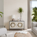 HEXAGONAL SHAPES Aparador de 2 Portas em Acabamento Preto