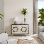 HEXAGONAL SHAPES Aparador de 2 Portas em Acabamento Preto