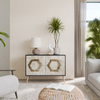 HEXAGONAL SHAPES Aparador de 2 Portas em Acabamento Preto