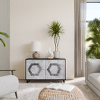 HEXAGONAL FIGURES Aparador de 2 Portas em Acabamento Preto