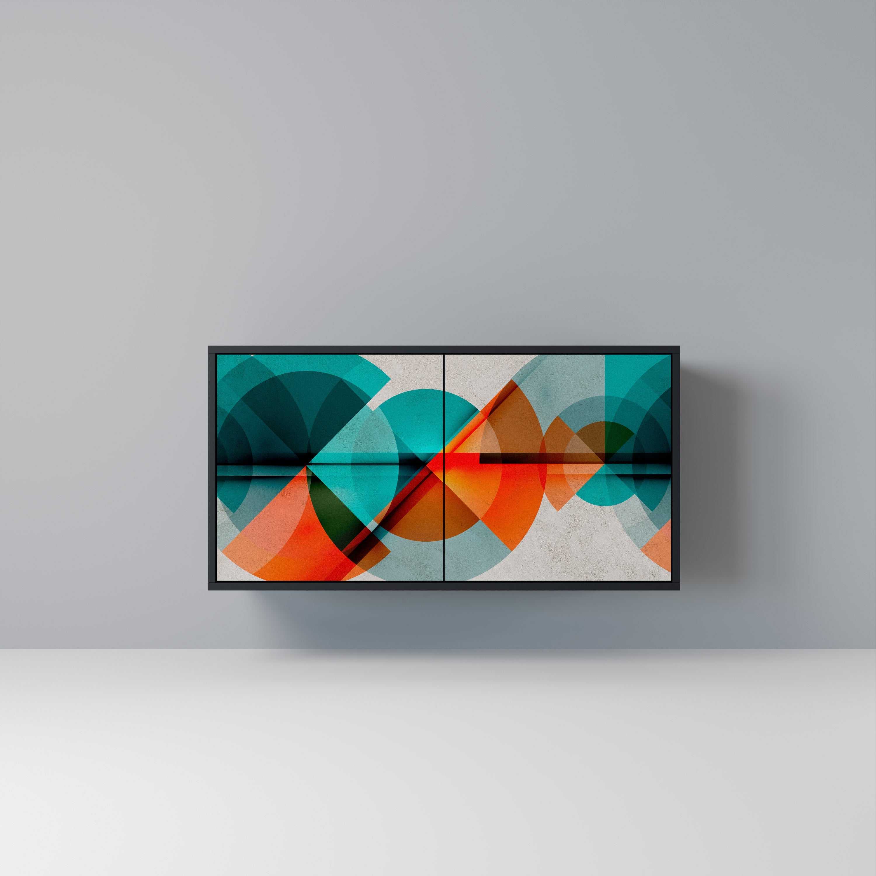 CIRCULAR RHAPSODY Aparador de 2 Portas em Acabamento Preto