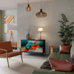 CIRCULAR RHAPSODY Aparador de 2 Portas em Acabamento Preto