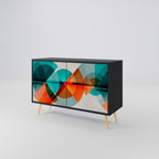 CIRCULAR RHAPSODY Aparador de 2 Portas em Acabamento Preto