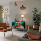 CIRCULAR RHAPSODY Aparador de 2 Portas em Acabamento Preto