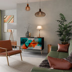 CIRCULAR RHAPSODY Aparador de 2 Portas em Acabamento Preto