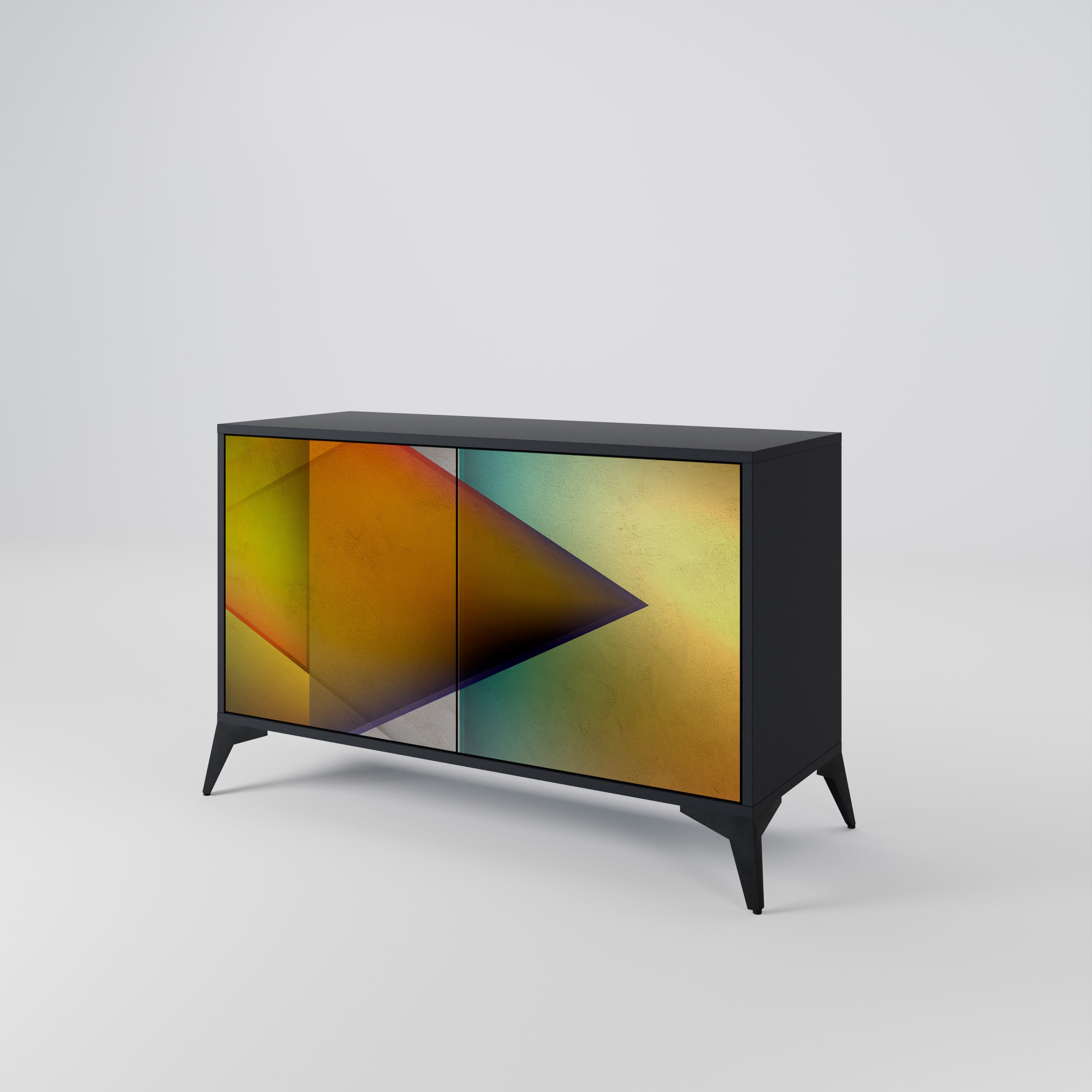 PIERCING SHARPNESS Aparador de 2 Portas em Acabamento Preto