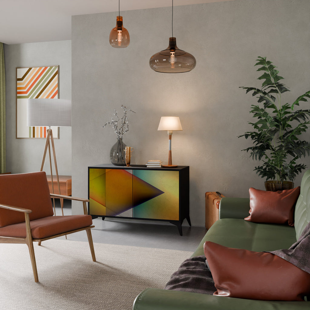 PIERCING SHARPNESS Aparador de 2 Portas em Acabamento Preto