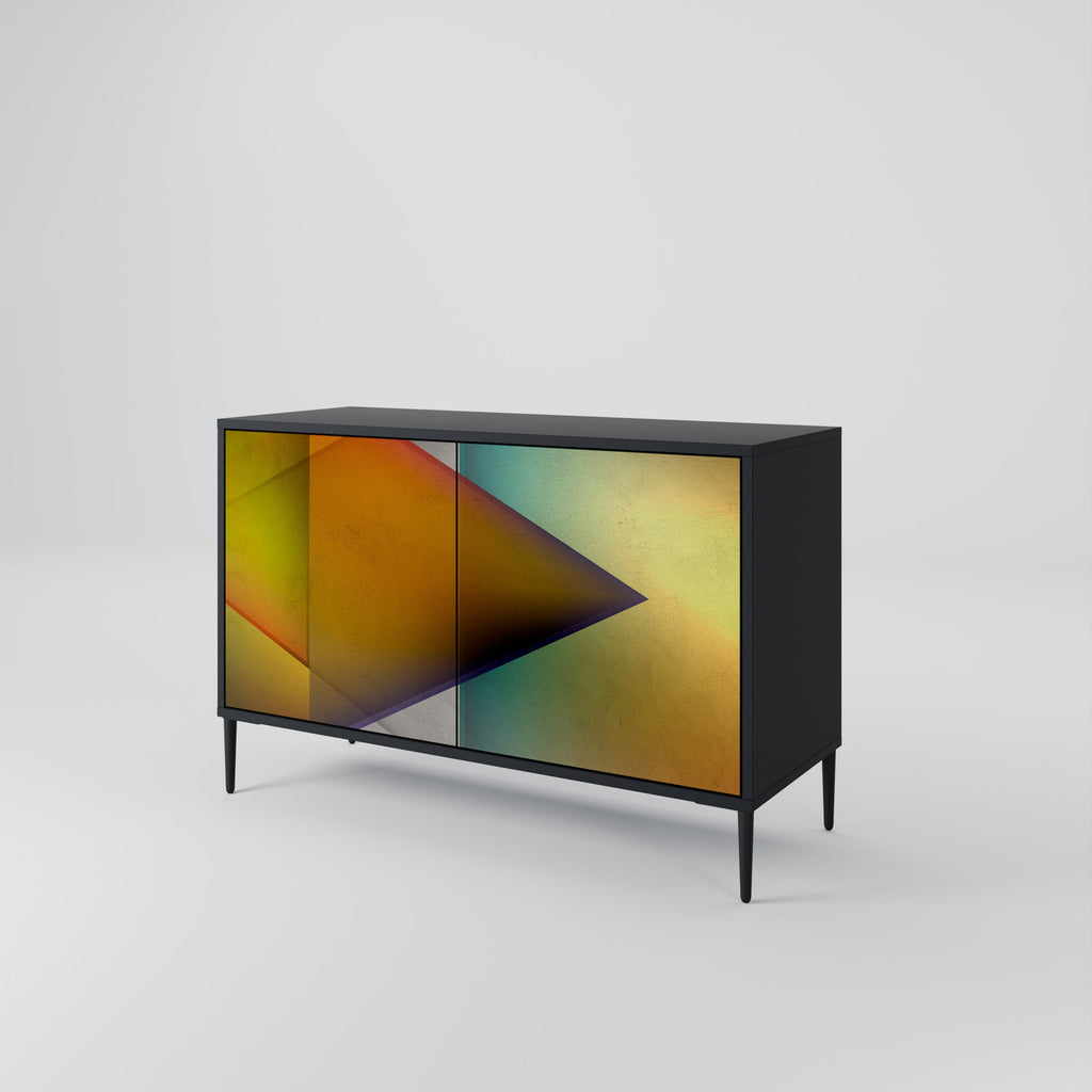 PIERCING SHARPNESS Aparador de 2 Portas em Acabamento Preto